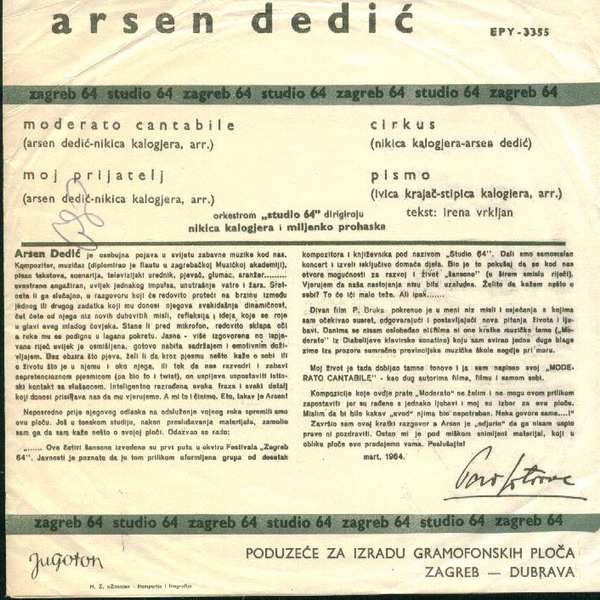 x Arsen Dedic 1964 Moderato Cantabile B