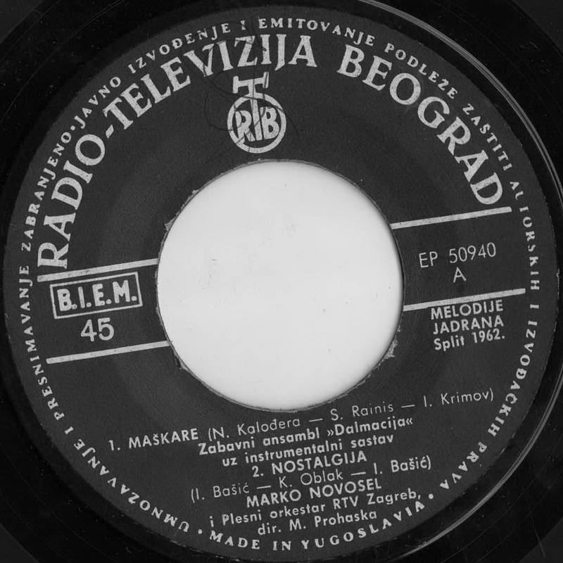 Melodije Jadrana 1963 Split 62 vinil 1