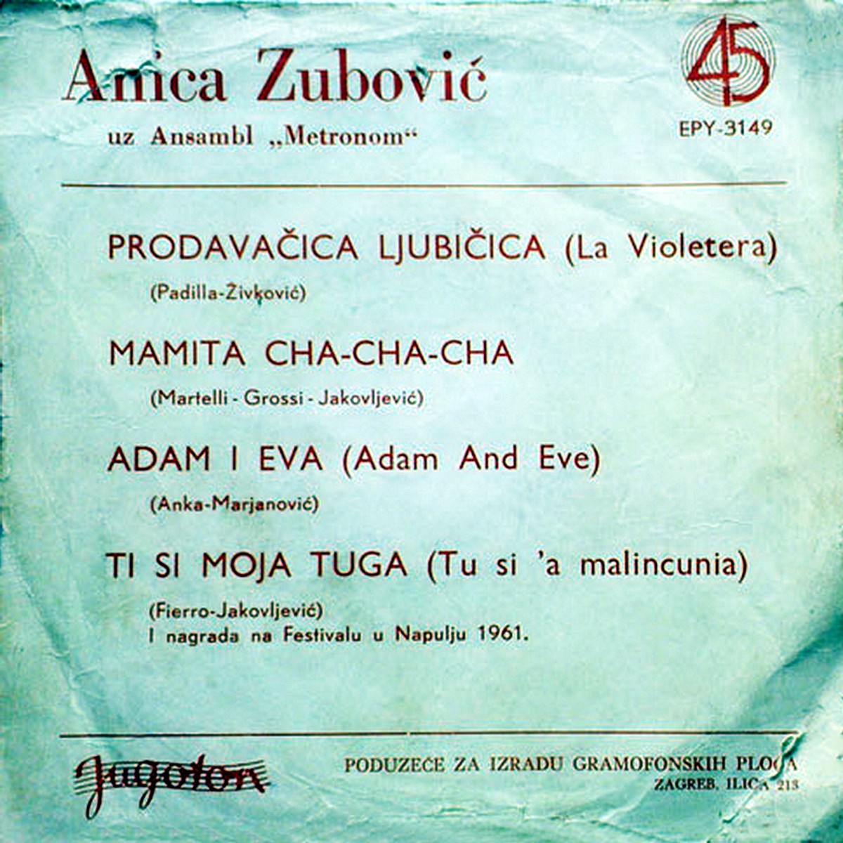 x Anica Zubovic 1961 Prodavacica ljubicica b