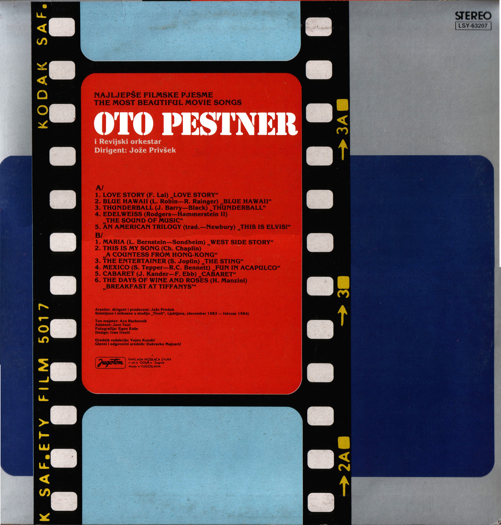 Oto Pestner 1984 Najlepse filmske pjesme B